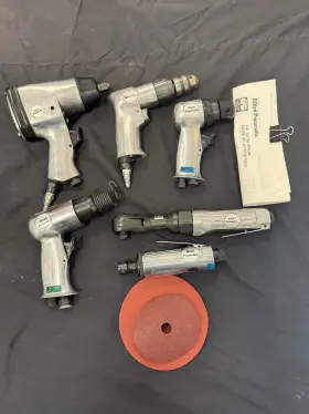 H84952036 Allied Pneumatic Air Tools Lot Assorted Types With Accessories