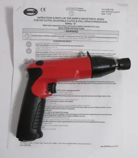 Sioux Tools Ssd10p20ps Pistol Grip Handle High Torque Poss. Clutch Screw Driver