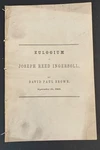 Life & Character Of Joseph Reed Ingersoll By David Paul Brown 1869 Pennsylvania. Fixed Price $75.00.