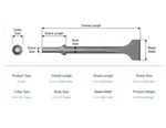 Ajax Tools A910-1-1/2 .401 Shank 1-1/2"WIDE Flat Chisel 6-1/2" Oal Made In Usa. Fixed Price $21.99.