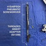 Ingersoll Rand 41SA8PSQ4 Inline Pneumatic Screwdriver W/ Threaded Insert Adapter. Fixed Price $500.00.